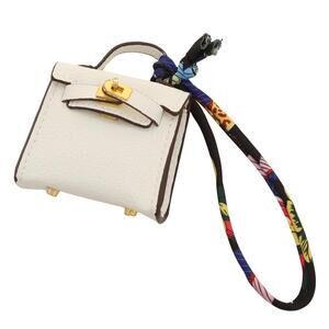 Mini Lux Tote Bag Keychain Handbag Charm*Functional bag*Off White